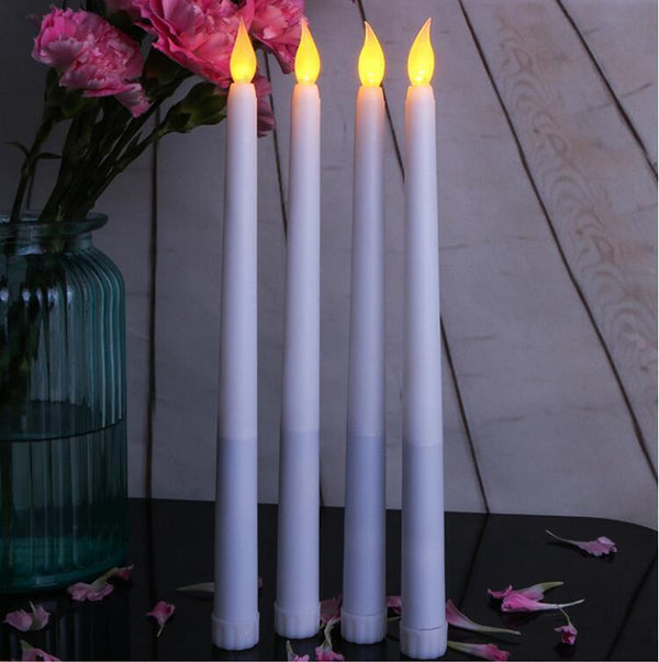 12x LED Flameless Taper Flickering Battery Operated Candle Light Wedding Party
