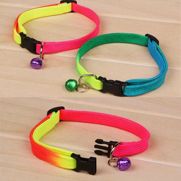 12PCS Dog Kitten Puppy Collar Adjustable Harness Pet Cat Neck Strap with Bell
