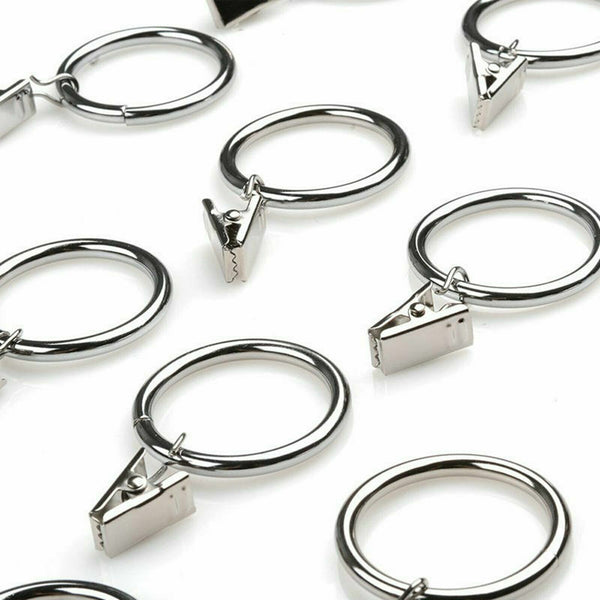 20X Multipurpose Window Curtain Clothes Metal Clips Rings Hook Hanging Silver AU