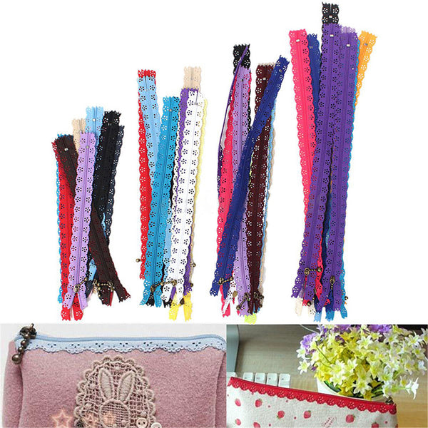 20X  Lace Edge Puller Zip Tailor Zipper Mixed Color Sewing Tool Craft Nylon New