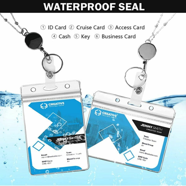 Retractable Badge Reel Lanyard with ID Name Card Holders Badge Holder Necklace