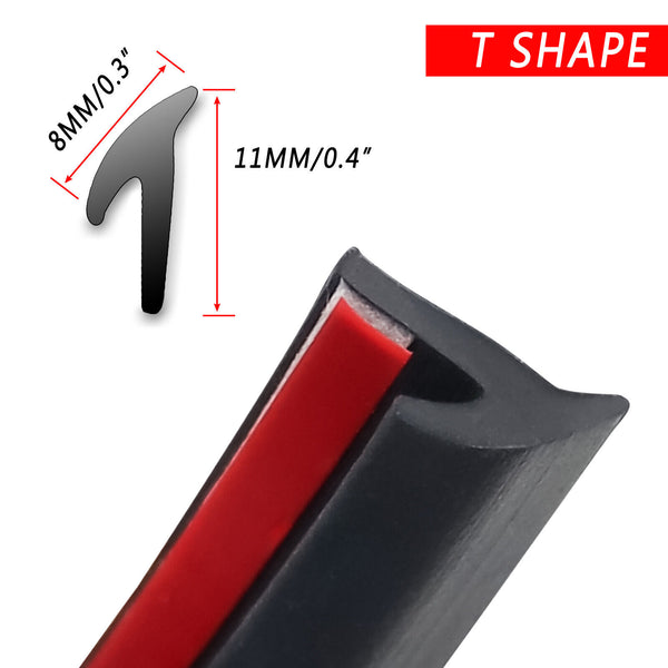 4M T Shape Universal Weather Seal Strip Car Hood Door Edge Trunk Trims Rubber AU