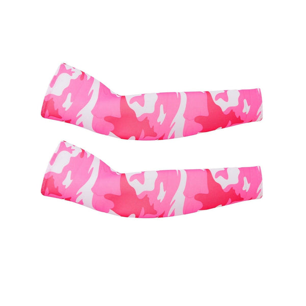 Camouflage Pink Cooling Sport Arm Stretch Sleeves Sun UV Protection Covers Cycling Golf Unisex - Lets Party