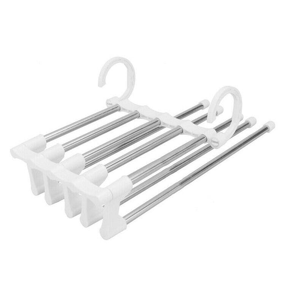 5 in1 Multi-functional Pants rack Stainless-Steel Wardrobe Magic Clothes Hanger