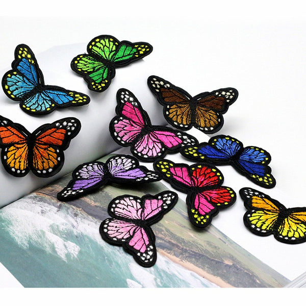 10pcs Butterfly Embroidered Cloth Iron On Patch Sew Motif Applique Craft