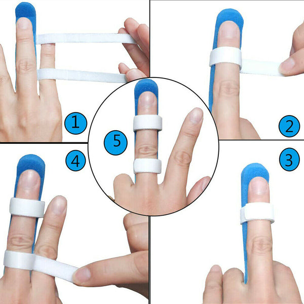 Finger Splint Pain Relief Trigger Brace Mallet Finger Jammed Support 3 Size SML - Lets Party