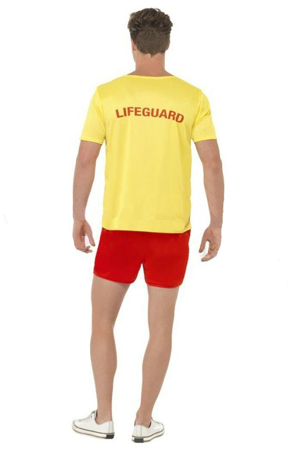 Licensed Mens Baywatch Costume Lifeguard Patrol Beach Fancy Dress Party - Lets Party