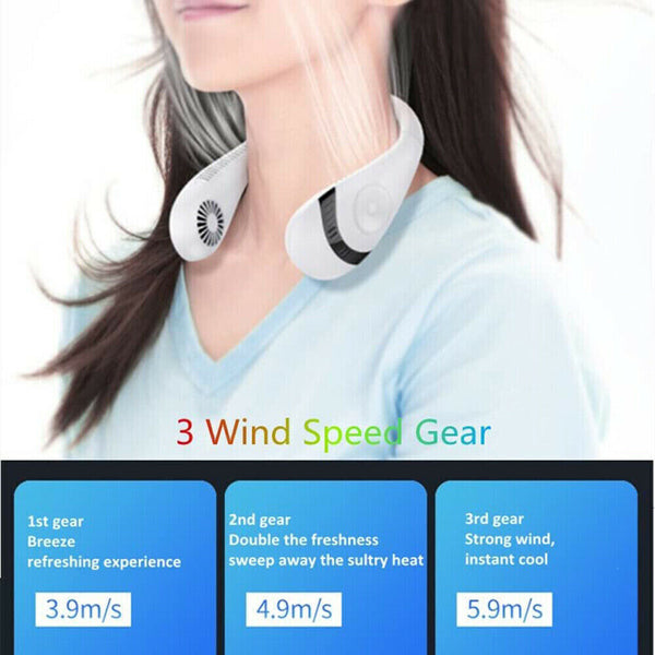 Mini Neck Fan Bladeless Hanging Air Cooler USB Rechargeable Portable Personal - Lets Party