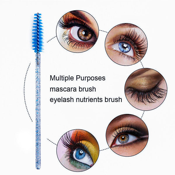 Blue New Disposable Eyelash Brush Applicator Extension Mascara Wands - Lets Party