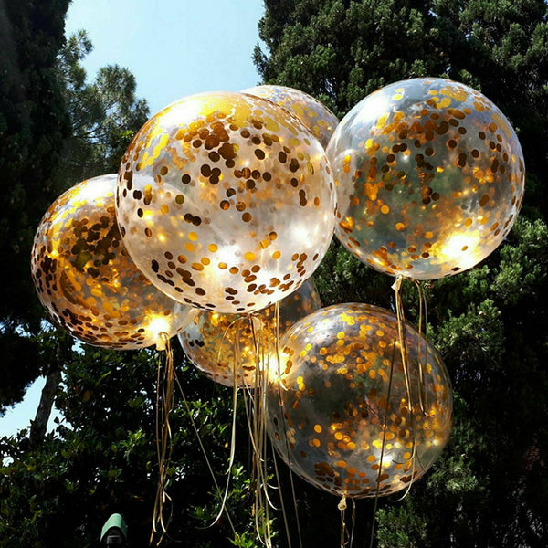 45cm Giant Clear Confetti Balloon Latex Balloons Wedding Birthday Party Balloons - Lets Party