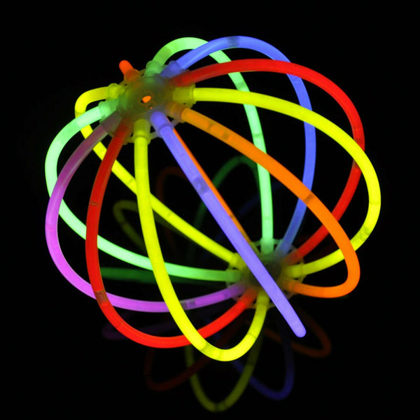 Neon Color Glow Sticks + Connector Glowsticks Party Glow In The Dark - Lets Party