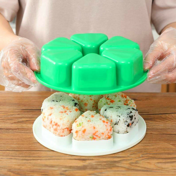 6 Holes Sushi Mold Onigiri Rice Ball Bento Press Maker Mold Kitchen Accessories - Lets Party