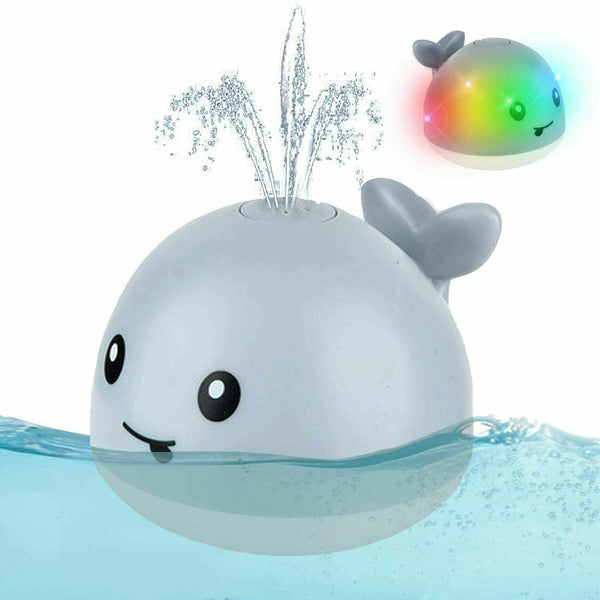 Baby Bath Toys Grey Whale Automatic Spray Water Bath Toy w/ LED Light Kids Xmas Gift - Lets Party