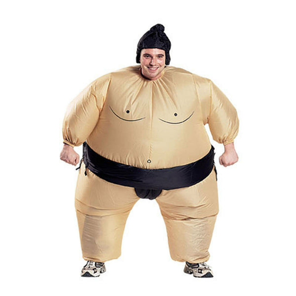 New Inflatable Sumo Wrestler Suits Adult Costume Fancy Dress Blow Up Unisex Hat - Lets Party