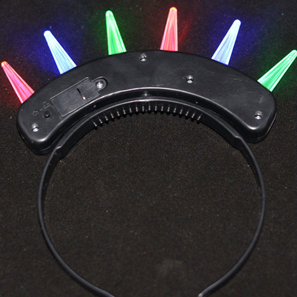 LED Flashing Spike Mohawk Headband Light up Party Blinking Costume Rainbow - Lets Party