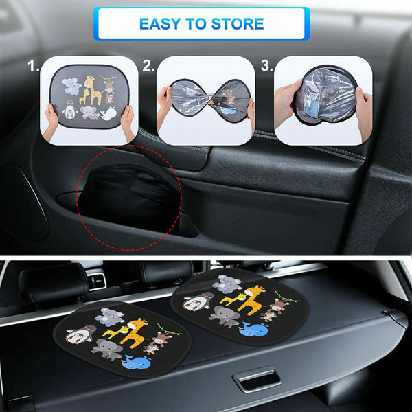 2X Animal Universal Car Side Window Sun Shade Visor UV Protector For Baby Kid AU