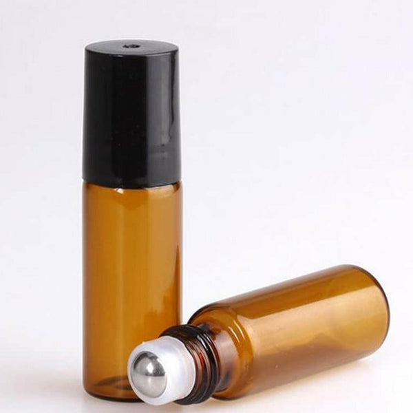 Roller Rollerball Perfume Essential Oil Roll On Ball Amber Glass Bottle