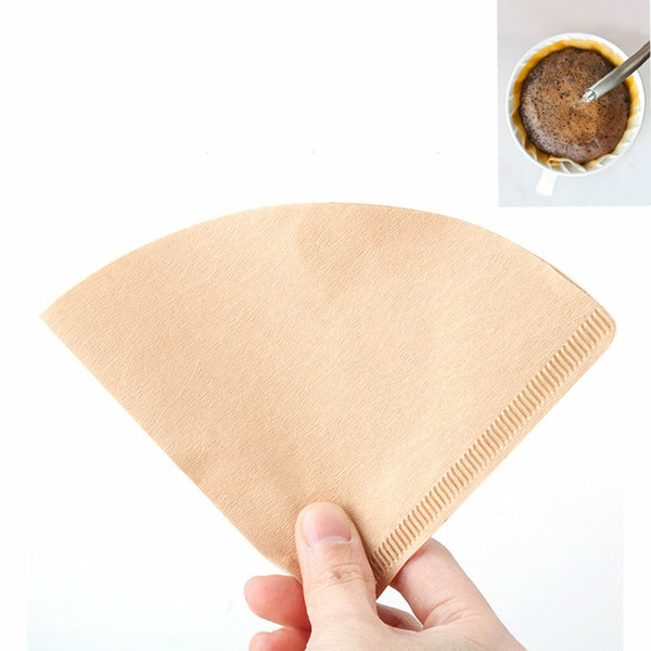 40pcs Cone 102 Coffee Filter Paper Natural Unbleached Original Wooden Drip Paper