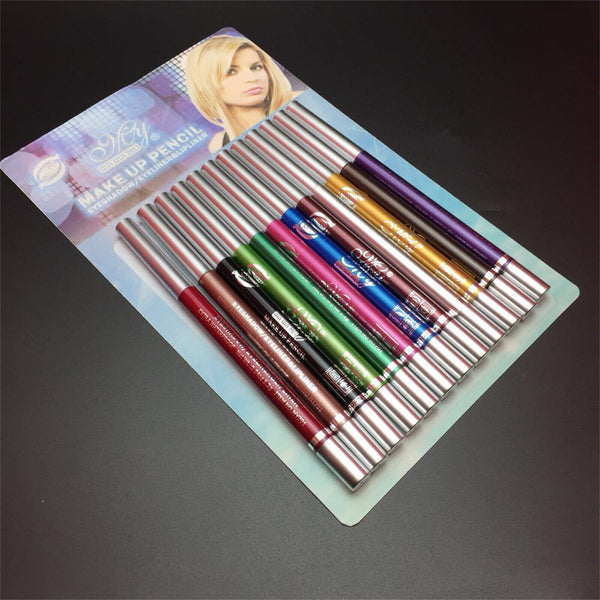 2Sets 24PCS Eyeliner Pencil 12 Color Cosmetic Makeup Pen Set Eye Shadow Glitter