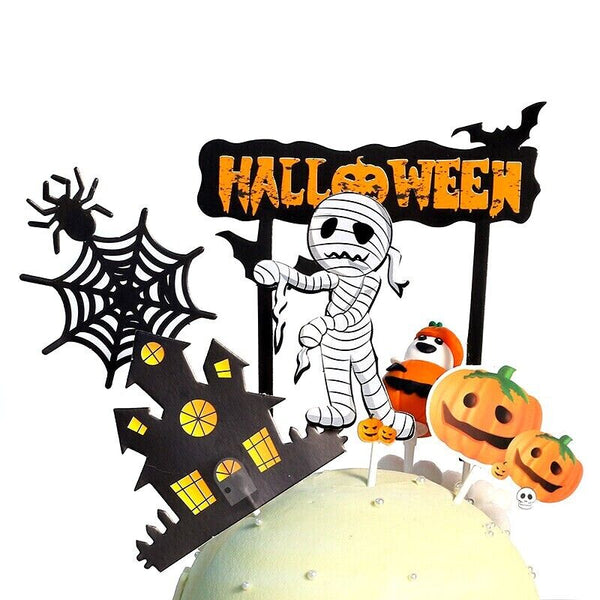 4PCS Halloween Cake Topper Party Supplies Halloween Party Decoration