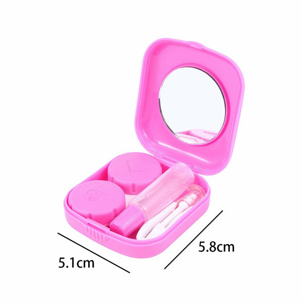 2X Pocket Plastic Mini Contact Lens Case Kit Travel Holder Mirror Container AU