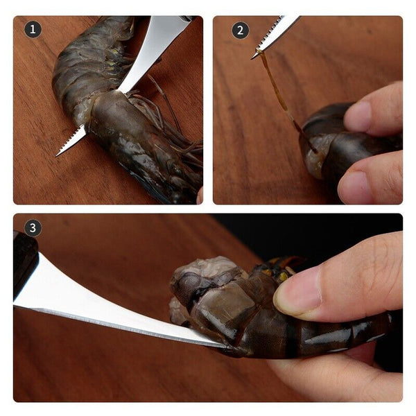 Prawn Peeler Shrimp Deveiner Device Shrimp Opener Kitchen Tool Stainless Steel