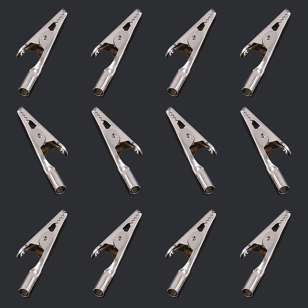 100PCS 50mm Single Prong Iron Alligator Clips W/ Teeth Aligator Clip Test Clamps