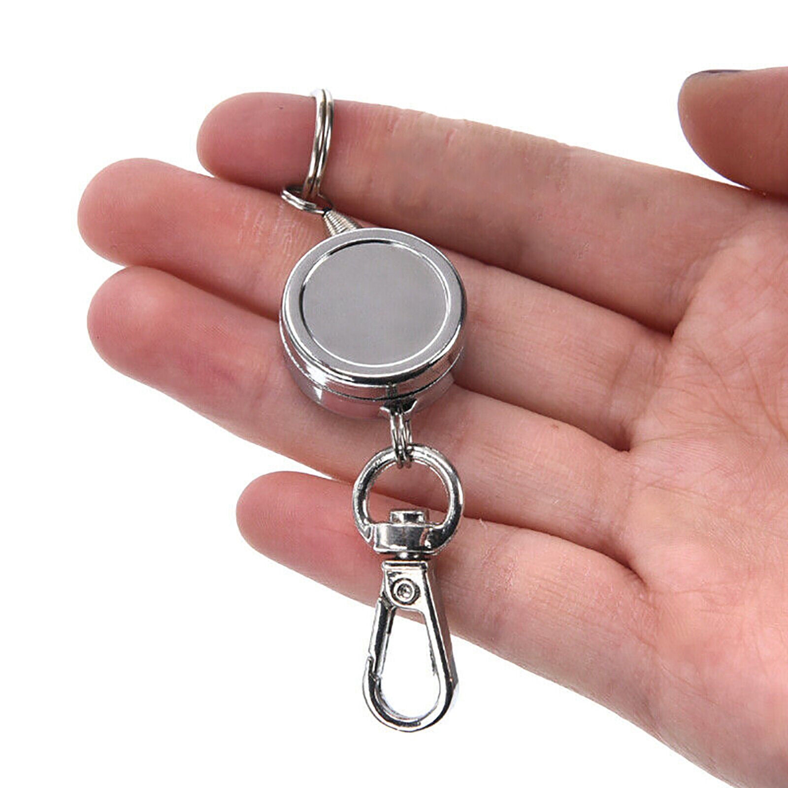 Keyring Key Chain Retractable Stainless Steel Keyring Pull Ring Key Chain Recoil Heavy D