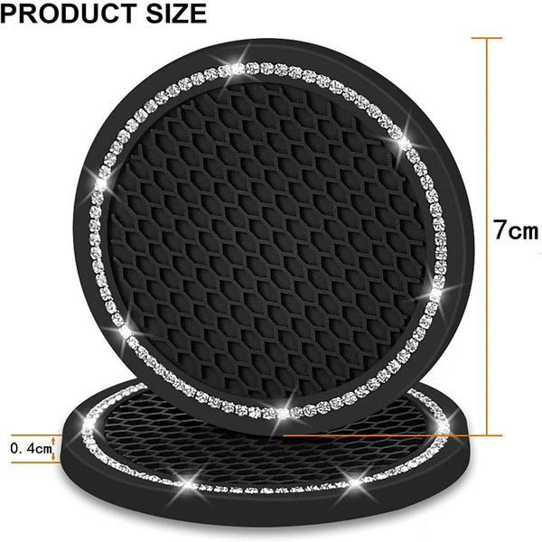 4X Anti-Slip Insert Coaster Bling Rhinestone Pads For Car Auto Cup Holder New AU