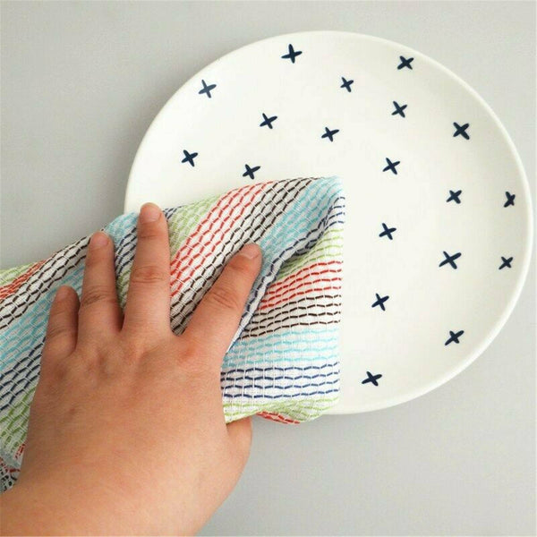 12PCS Dish Towels High Absorbent Cotton Kitchen cloth Tea Towels Wipes AU