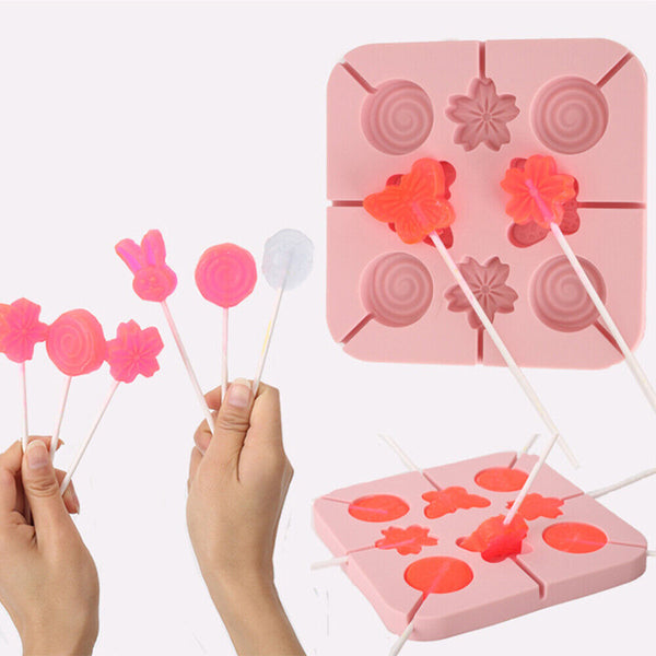 3D Mold Cookie Moulds Baking Jelly Chocolate Silicone Candy Lollipop Mold