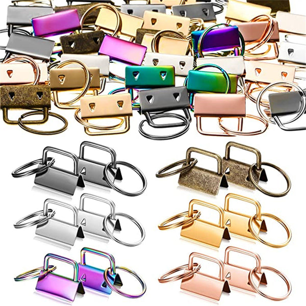 30PCS 25mm Key Fob Hardware keychain Split Ring Wrist Wristlets Cotton Tail Clip