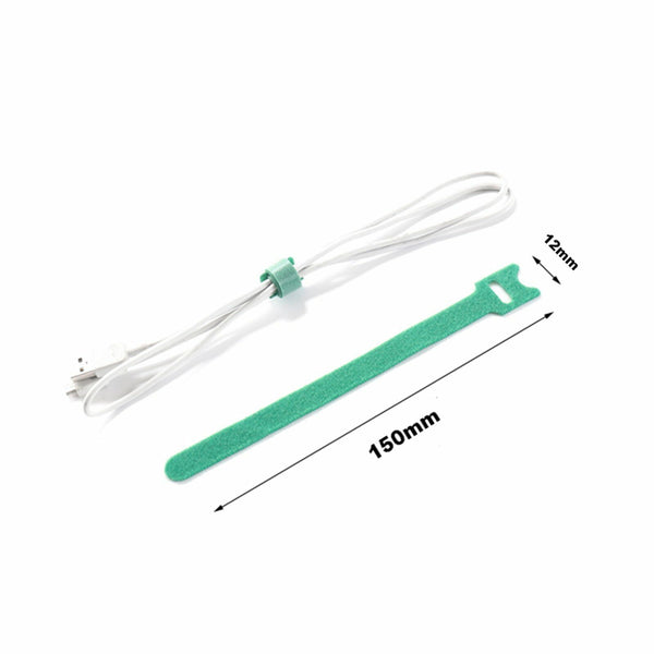 120X Mix Hook and Loop Cable Ties Reusable Magic Cords Organiser Strap Tidy Grip