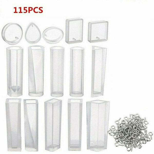 115/128PCS Resin Casting Molds Silicone Mold DIY Jewelry Pendant Making Craft AU