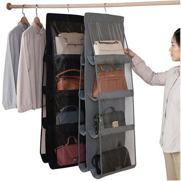 8 Pocket Double-sided Bag Handbag Storage Holder Hanging Organizer Shelf AU NEW