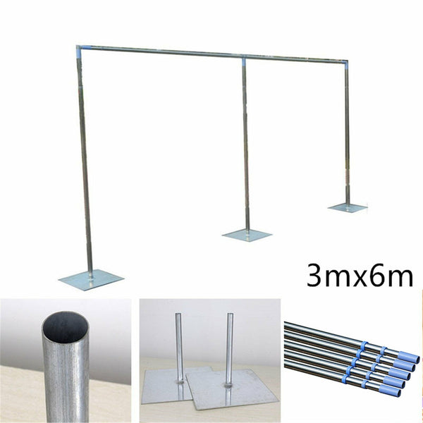 3mx6m Iron Wedding Backdrop Telescopic Stand Party Curtain Frame Drapery Pipe Po