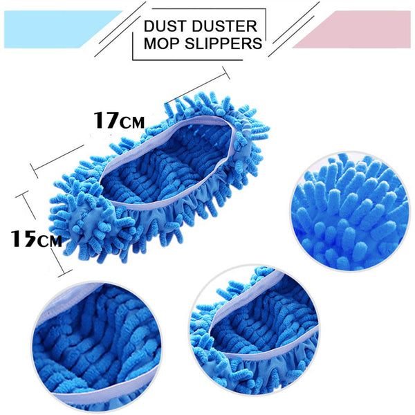2PCS Mop Slipper Lazy Floor Polishing Cleaning Sock Shoe Mopping Slipper Cover