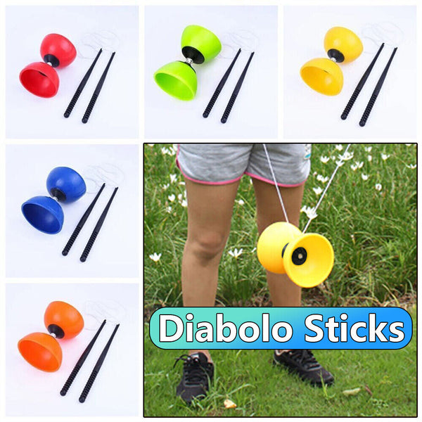 Diabolo Sticks & String Spinning Circus Skills Game Juggling Diablo Set Toy AU