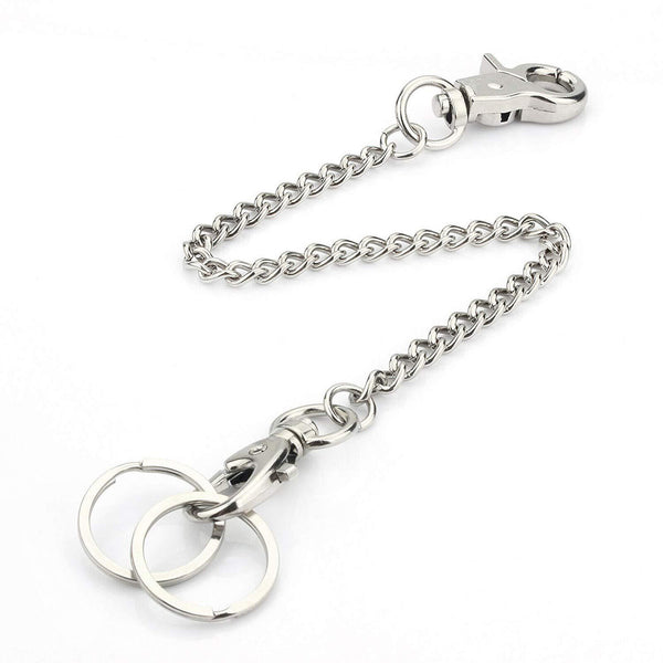 2pcs Mental Key Chain Clip Pants Jeans Hip hop Biker Wallet Chain Belt Jewelry
