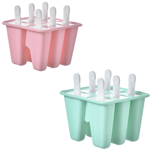 Silicone Ice Cream Mould Block 6 Cavity Frozen Molds Icy Pole Jelly Ice Lolly AU