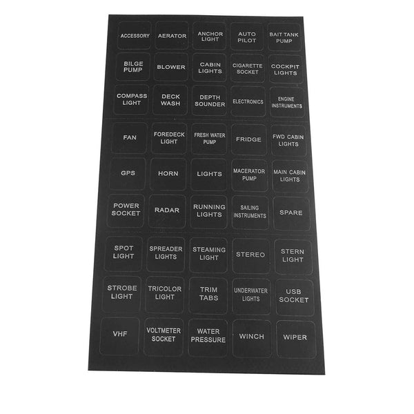90X Rocker Switch Label Decal Circuit Fuse Panel Stickers Marine Boat Instrument
