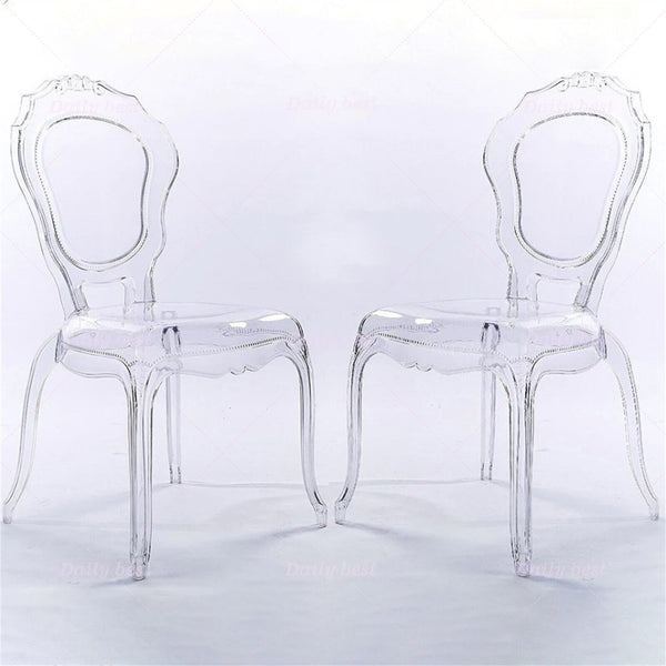 1x Acrylic Transparent Black Ghost Chair Devil Chairs Stackable Wedding Party Ev