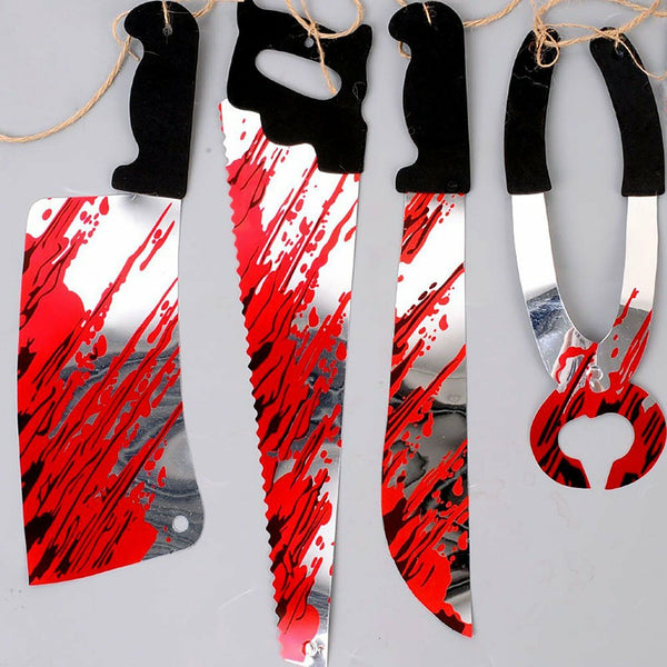 Halloween Ghost Robe Mask Table Cloth Bloody Weapon Garland Halloween Decoration - Lets Party