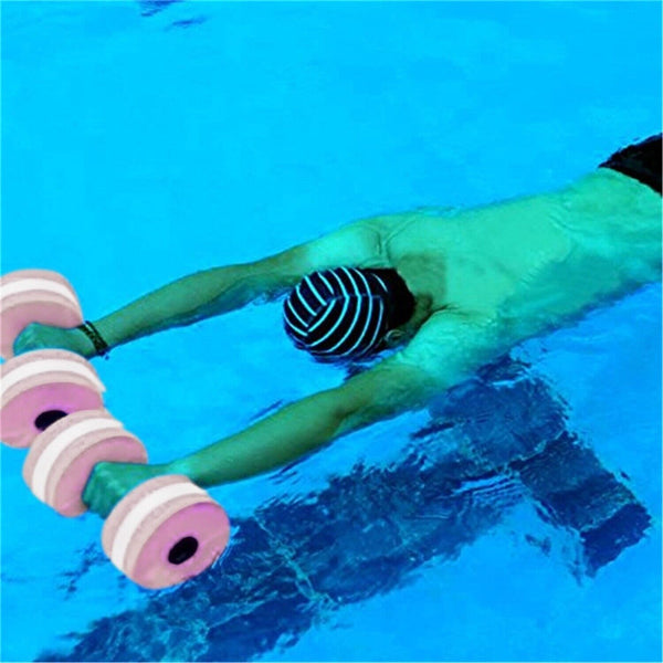 2x Pink Water Dumbbells Aquatic Exercise Dumb bells Water Aerobics Workouts Barbells - Lets Party