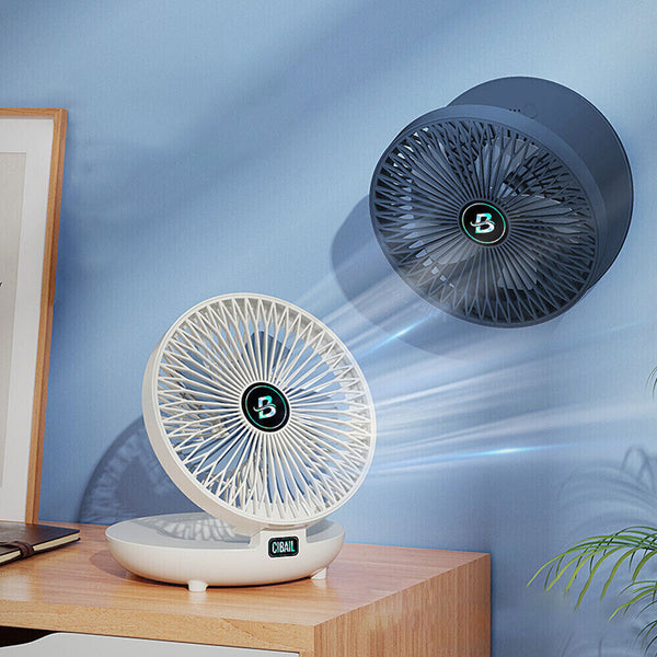 3 Speed Household Wall Hanging Fan Dual Use Rechargeable Kitchen Fan Foldable