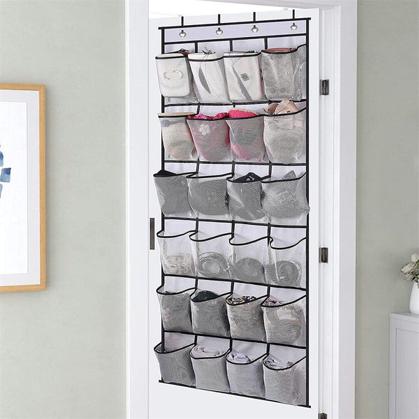 28 Pockets Shoe Holder Bag Organiser Over Door Hanging Shelf Rack Storage Bag AU