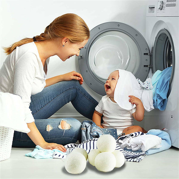 6-12Pcs Reusable Softener Natural Sheep Organic Fabric Wool Dryer Balls Laundry