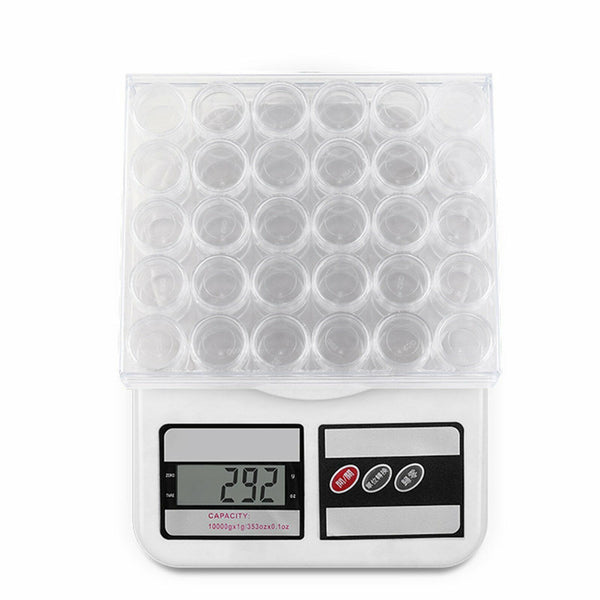 30PCS Craft Hobby Plastic Round Clear Container Box Bead Glitter Jar Storage Box