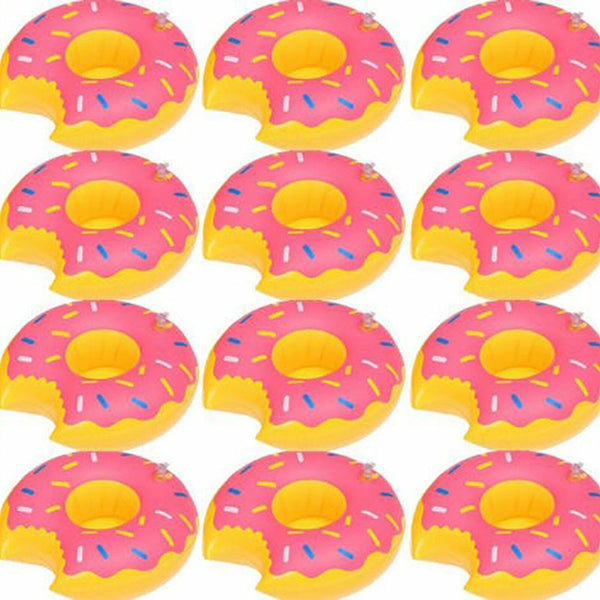 10X Inflatable Doughnut Drink Holder Floating Cup Holders Pool Can Holder Party