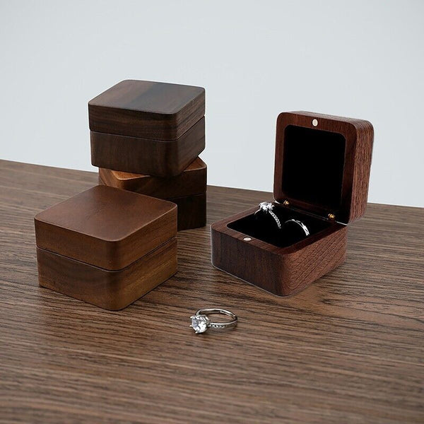 Ring Storage Box Wooden Box Jewelry Display Proposal Engagement Wedding Ceremony